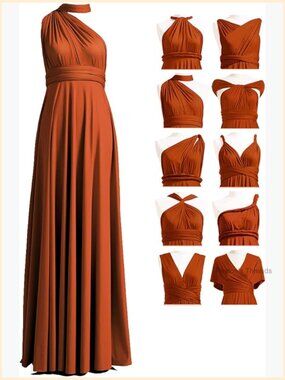 Infinity Convertible Bridesmaid Dress, Multi-Way Wrap Dress, Plus Size, Spandex